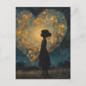 Herz in Sky AI generiert Kunst Postkarte (Vorderseite)