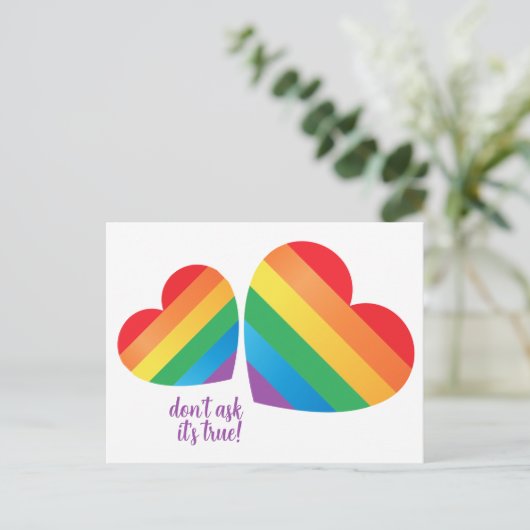 Herz in Stolzfarben Postkarte (Stehend Vorderseite)