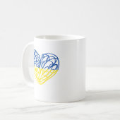 Herz in ukrainischen Flaggenfarben. Ukraine Kaffeetasse (Vorderseite Links)