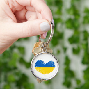 Herz in ukrainischen Flaggenfarben. Ukraine Schlüsselanhänger