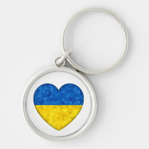 Herz in ukrainischen Flaggenfarben. Ukraine Schlüsselanhänger