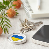 Herz in ukrainischen Flaggenfarben. Ukraine Schlüsselanhänger (Seite)