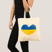 Herz in ukrainischen Flaggenfarben. Ukrainische Ta Tragetasche (Vorderseite (Produkt))