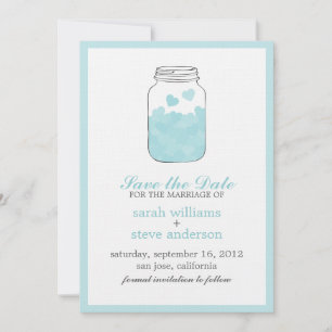 Herz in Vintagen Mason Jar Wedding Save the Date