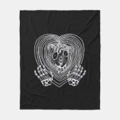 Herz in Weiß weinen - Skeletthörnchen Fleecedecke (Vorderseite)