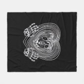 Herz in Weiß weinen - Skeletthörnchen Fleecedecke (Vorderseite (Horizontal))