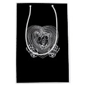 Herz in Weiß weinen - Skeletthörnchen Mittlere Geschenktüte (Vorderseite)