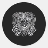 Herz in Weiß weinen - Skeletthörnchen Runder Aufkleber (Vorderseite)
