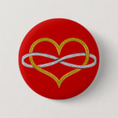 Herz Infinity Gold Silver Button (Vorderseite)