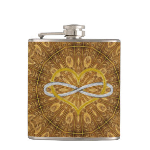Herz Infinity Gold Silver Flachmann