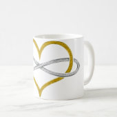 Herz Infinity Gold Silver Kaffeetasse (VorderseiteRechts)