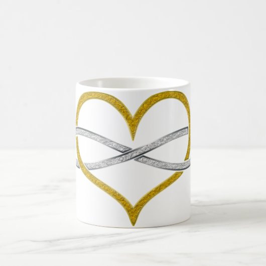 Herz Infinity Gold Silver Kaffeetasse (Mittel)