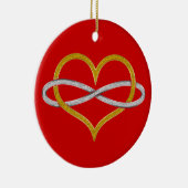 Herz Infinity Gold Silver Keramik Ornament (Rechts)