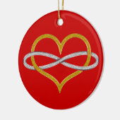 Herz Infinity Gold Silver Keramik Ornament (Links)