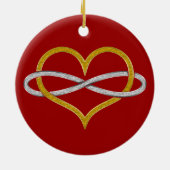 Herz Infinity Gold Silver Keramik Ornament (Hinten)