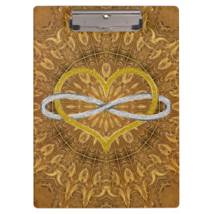 Herz Infinity Gold Silver Klemmbrett