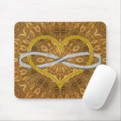 Herz Infinity Gold Silver Mousepad (Mit Mouse)