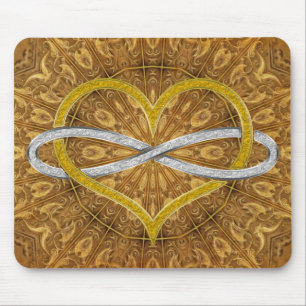 Herz Infinity Gold Silver Mousepad