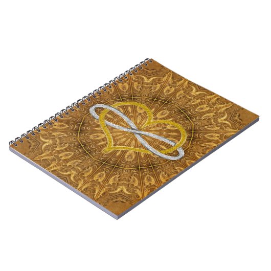Herz Infinity Gold Silver Notizblock (Linke Seite)
