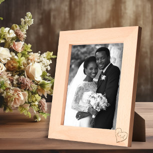 Herz Initialen Minimalistisch Geätzte Rahmen