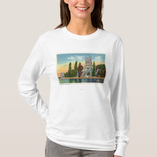 Herz-Insel-Ansicht von Alster Turm T-Shirt (Vorderseite)