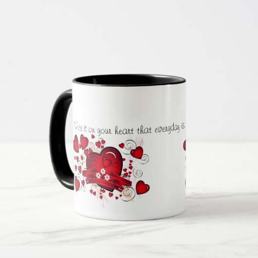 Herz-Inspirational Tasse (Vorderseite Links)