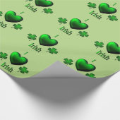 Herz-Iren des Grün-I Geschenkpapier (Ecke)