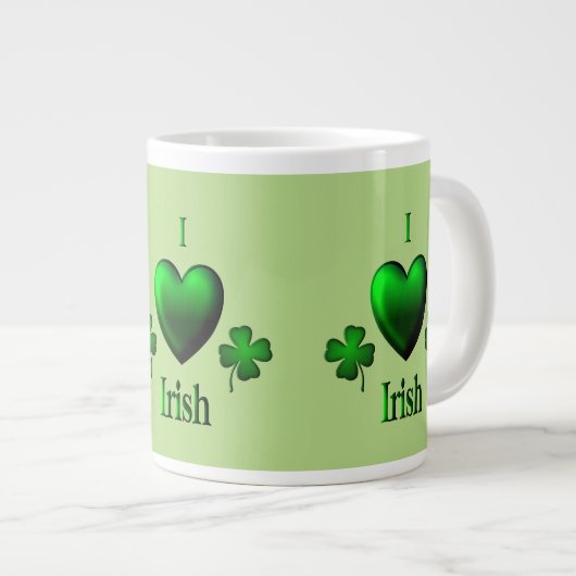 Herz-Iren des Grün-I Jumbo-Tasse (Vorderseite Rechts)
