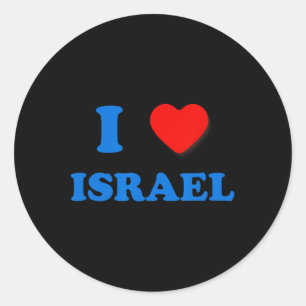 Herz Israel I Love Israel Unabhängigkeit Tag Star Runder Aufkleber