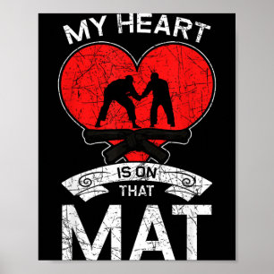 Herz ist auf dieser Matte Jiu-Jitsu Jiu Jitsu BJJ Poster