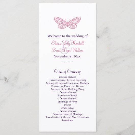 Herz ist ein Flutter-Hochzeitsprogramm in Rosa Programm (Vorderseite)