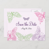 Herz ist ein Flutter Save the Date Ankündigungspostkarte (Vorne/Hinten)