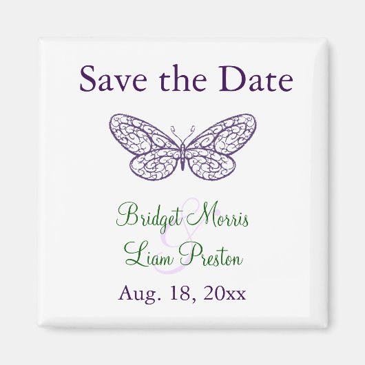 Herz ist ein Flutter Speichern Sie das Datum Magne Magnet (Vorne)