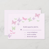 Herz ist ein Flutter-UAWG (lila) RSVP Karte (Vorne/Hinten)