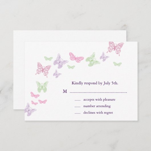 Herz ist ein Flutter-UAWG RSVP Karte (Vorne/Hinten)