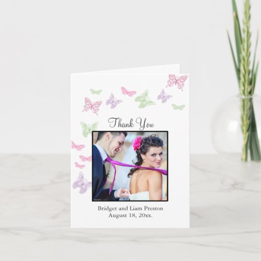 Herz ist eine Flutter Hochzeit Dankeschön Karte (Vorderseite)