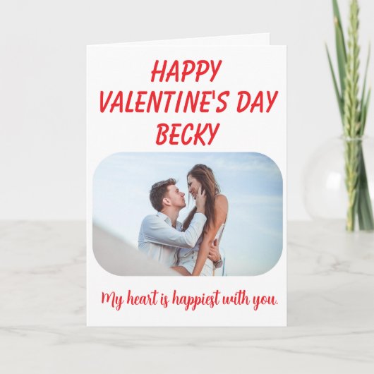 Herz ist Glücklichste - Valentinstag Karte (Vorderseite)