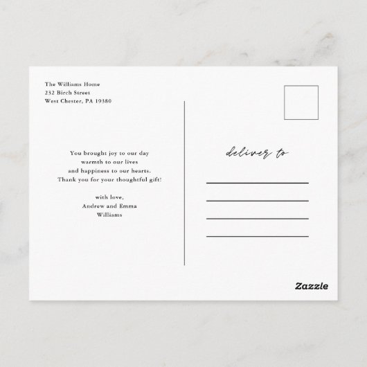 Herz ist Hochzeit Vielen Dank Postkarte (Rückseite)