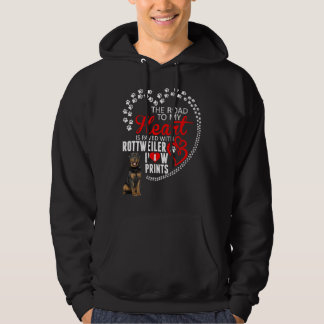 Herz ist mit Rottweiler-Hund gepflastert Hoodie