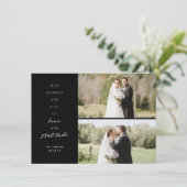 Herz ist voll drei Foto Hochzeit Danke Karte (Stehend Vorderseite)