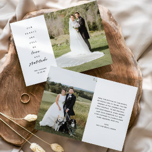 Herz ist voll zwei Foto Hochzeit Danke Karte