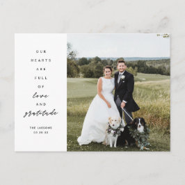 Herz ist volles Foto Hochzeit Vielen Dank Postkarte