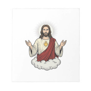 Herz-Jesu-Andachtsmotiv Vintage-Engraving-Design_1 Notizblock