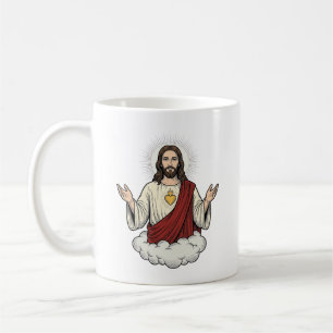 Herz-Jesu-Andachtsmotiv Vintage-Stich-Design_1 Kaffeetasse