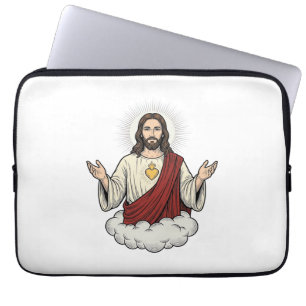 Herz-Jesu-Andachtsmotiv Vintage-Stich-Design_1 Laptopschutzhülle