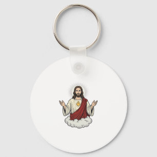 Herz-Jesu-Andachtsmotiv Vintage-Stich-Design_1 Schlüsselanhänger
