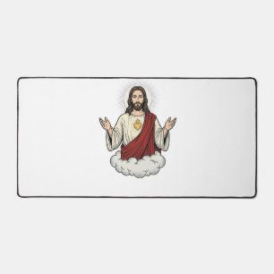 Herz-Jesu-Andachtsmotiv Vintage-Stich-Design_1 Schreibtischunterlage