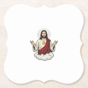 Herz-Jesu-Andachtsmotiv Vintage-Stich-Design_1 Untersetzer