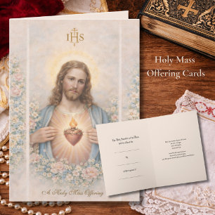 Herz-Jesu-Katholische-Messopferkarte Karte