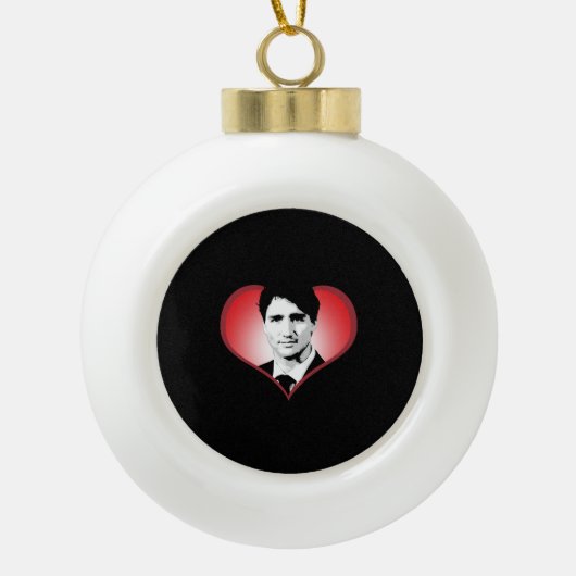Herz Justin Trudeau - .png Keramik Kugel-Ornament (Vorderseite)